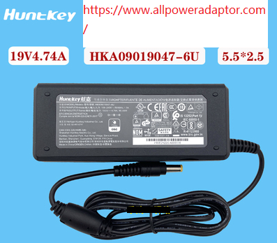 NEW Huntkey HKA09019047-6U 19V DC 4.74A 90W 5.5 X 2.5mm AC Adapter